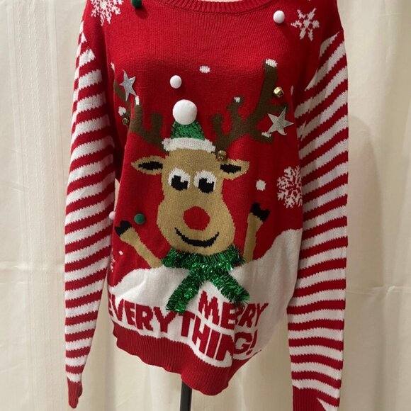 CHRISTMAS  UGLY SWEATER RUDOLF THE RED NOSE REEINDER - Picture 8 of 10